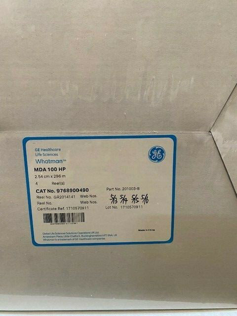 GE Healthcare Whatman Membrane MDA100HP / 9768900490 - 4 reels 2.54 cm x 296 m