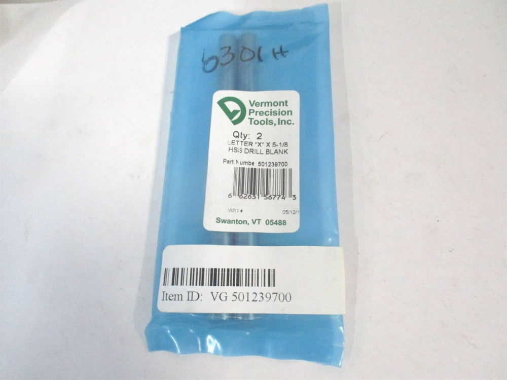 Vermont Gage (501239700) 0.3970 x 5-1/8" OAL HSS Letter X Jobber Drill Blank