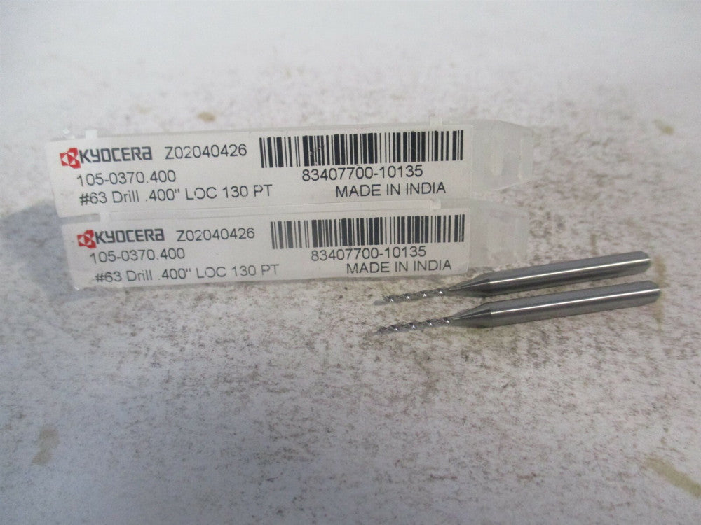 SGS (07315) #63 1/8" x 1-1/2" OAL 130° Spiral Circuit Board Drill Bit - Qty 2