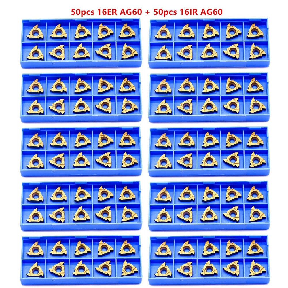 50pcs 16IR AG60 +50pcs 16ER AG60 Carbide Turning Insert  for Lathe holder