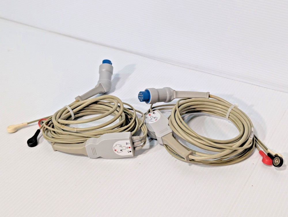 Lot of 2 AMC & E Advantage CB72395R 3 Lead ECG Trunk Cable, 10 PIN End, as shown