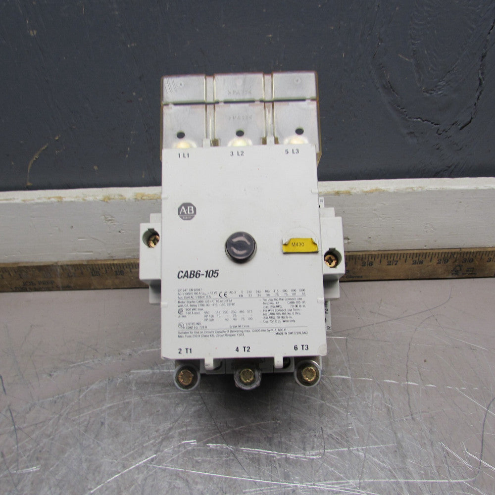 ALLEN BRADLEY CAB6-105 160A 600V 100HP CONTACTOR 110-130V-COIL NICE TAKEOUT !