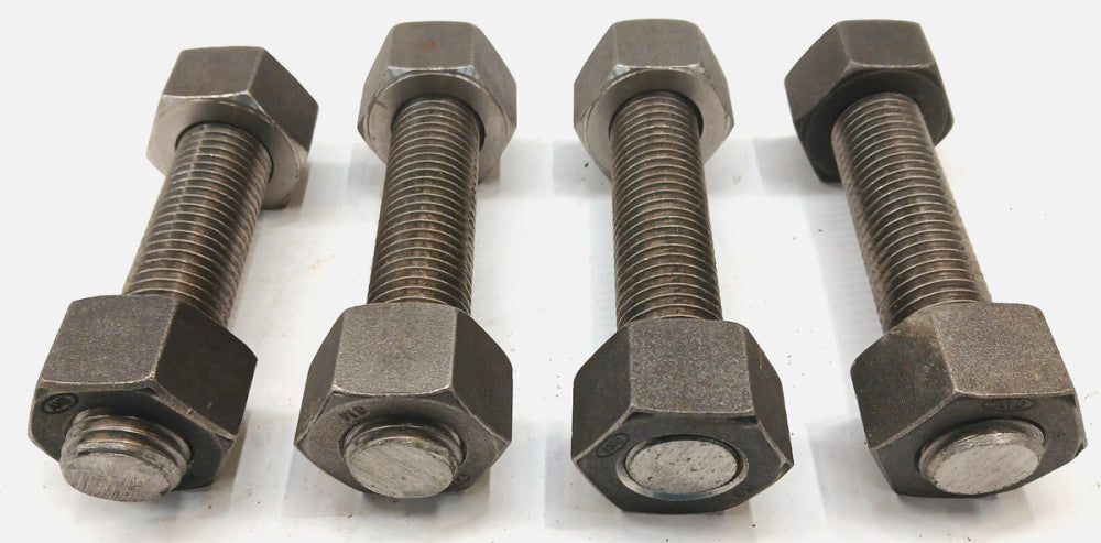 FULLY THREADED STUD 7/8-8 X 5" GRADE B8M  W/7/8 8M STAINLESS STEEL NUT  LOT OF 4