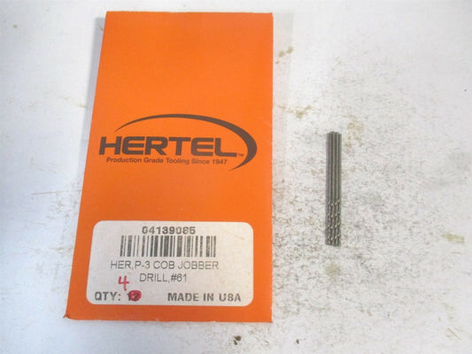 (04139085) #61 135° 11/16" x 1-5/8" OAL Cobalt Tapered Jobber Drill - Pack of 4