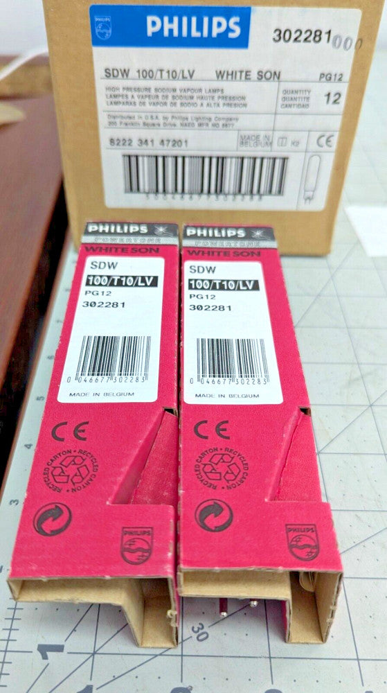 (2) Philips 302281  High Pressure Sodium 100 Watt - 2,700K - T10 - 2 Pin [A7S2]
