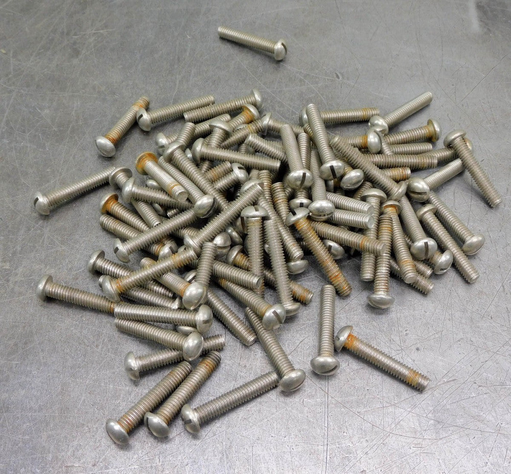 Lot of (70) Stainless Steel SS 5/16-18 x 1-3/4"SAE Slotted Round Head Screw Bolt