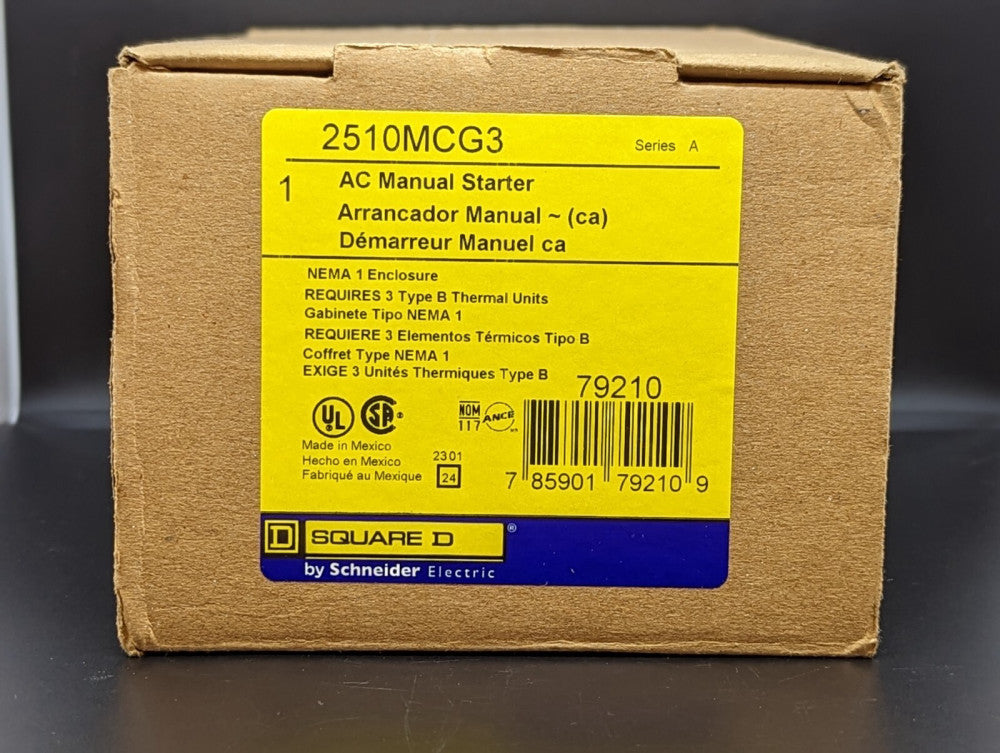 Square D 2510MCG3 Nema 1 3P 600VAC Manual Starter New In Box USA