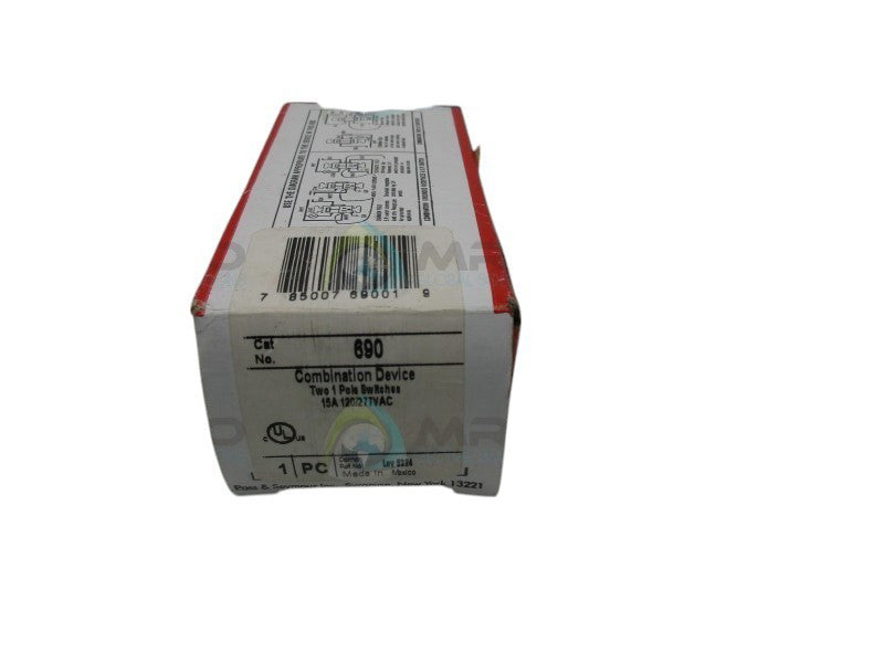 PASS & SEYMOUR 690 COMBINATION DEVICE TWO 1P SWITCHES  NSMP