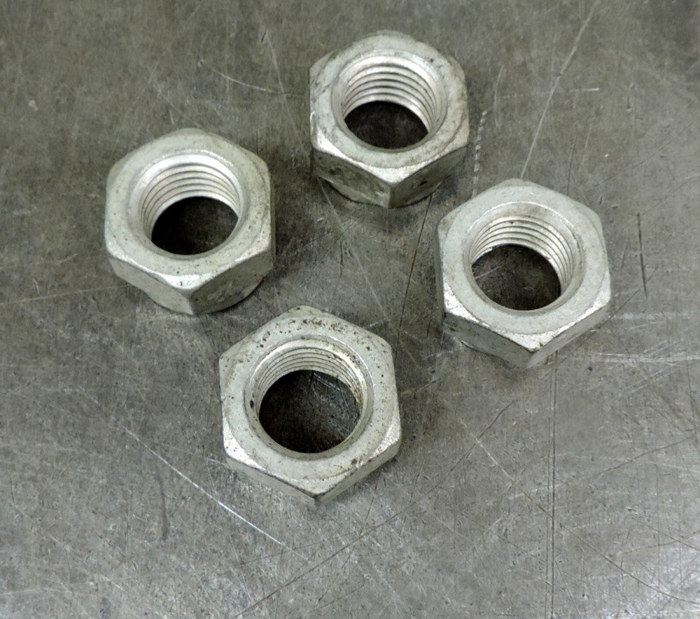 Galvanized Hex Nut  Crush Lock Nut 1" SAE Course Thread Lot of Four (4)