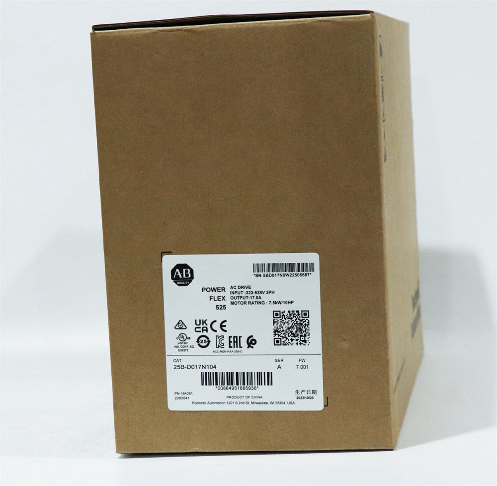AB 25B-D017N104 /A 25BD017N104 New Factory Sealed 10HP PowerFlex 525 AC Drive