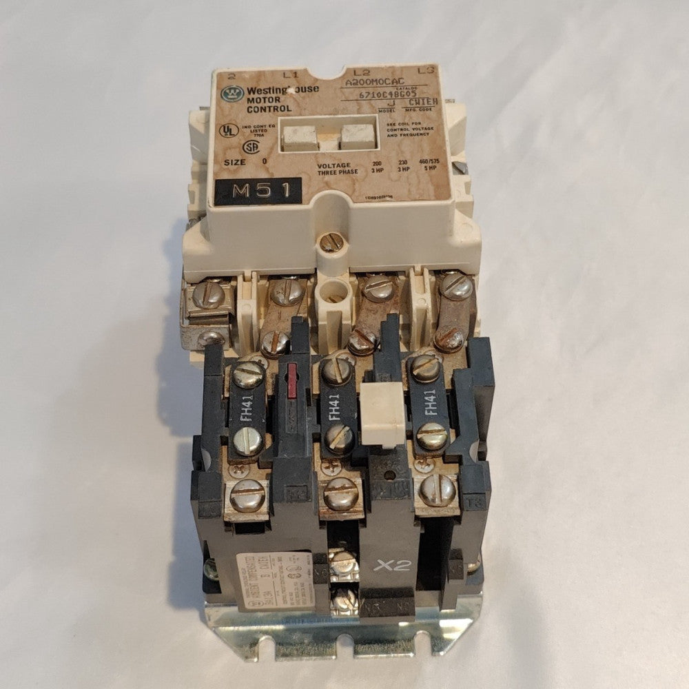 WESTINGHOUSE A200M0CAC 18A Size 0 200V w/ FH41 Heaters 110/120V Coil Contactor