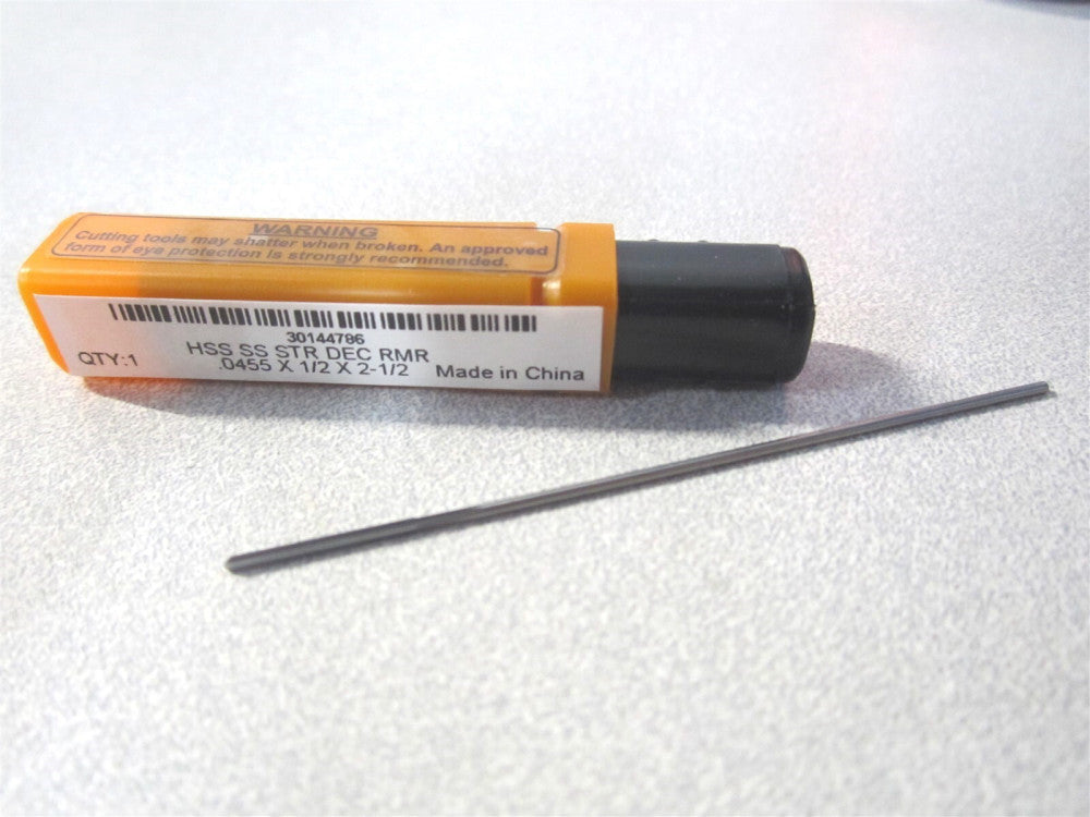 (72004559) 0.0455 x 1/2" x 2-1/2" OAL Straight-Cylindrical Shank Chucking Reamer