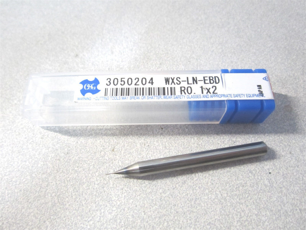 OSG (3050204) 0.20mm x 0.16mm x 45.00mm RH Solid Carbide 2 Flute Ball End Mill 