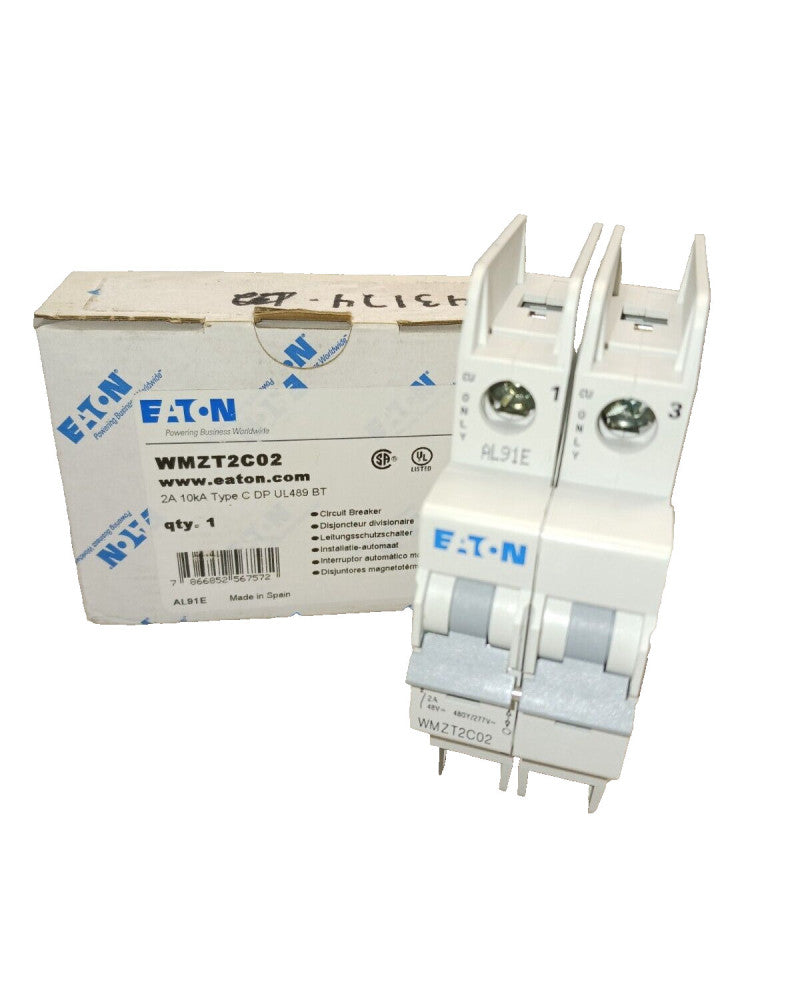 NEW EATON WMZT2C02 DIN RAIL CIRCUIT BREAKER 2A 10kA 2P 480Y/277 VAC