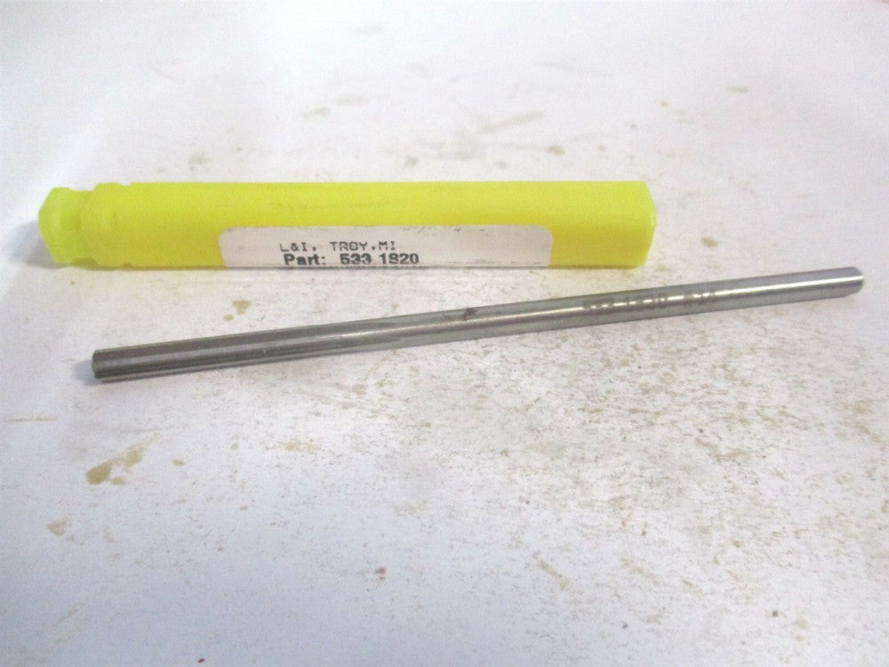 (433-0.1820) #14 1-1/8" x 4-1/2" OAL Straight Shank HSS 6-Flute Chucking Reamer 