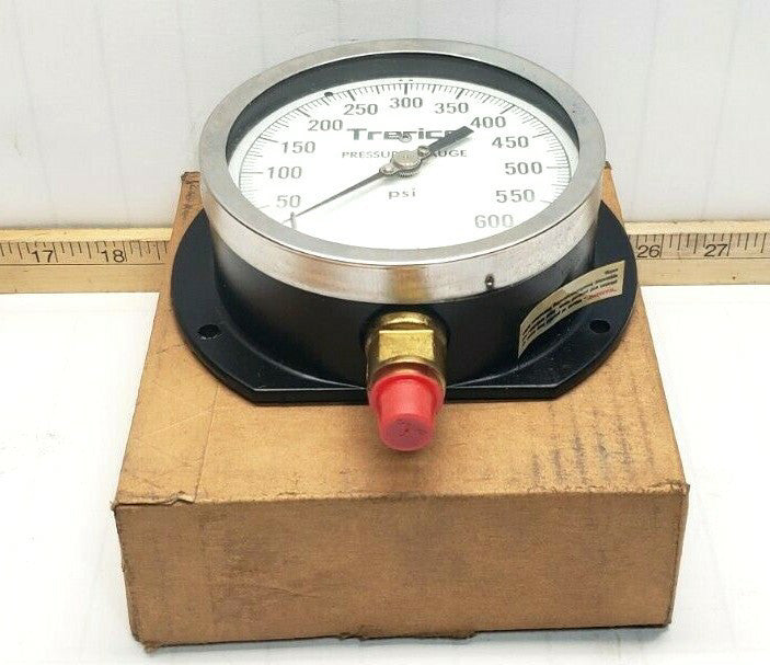 NEW TRERICE 0-600 PSI PRESSURE GAUGE 4 1/2" FACE 1/4" NPT 52-2194 600#