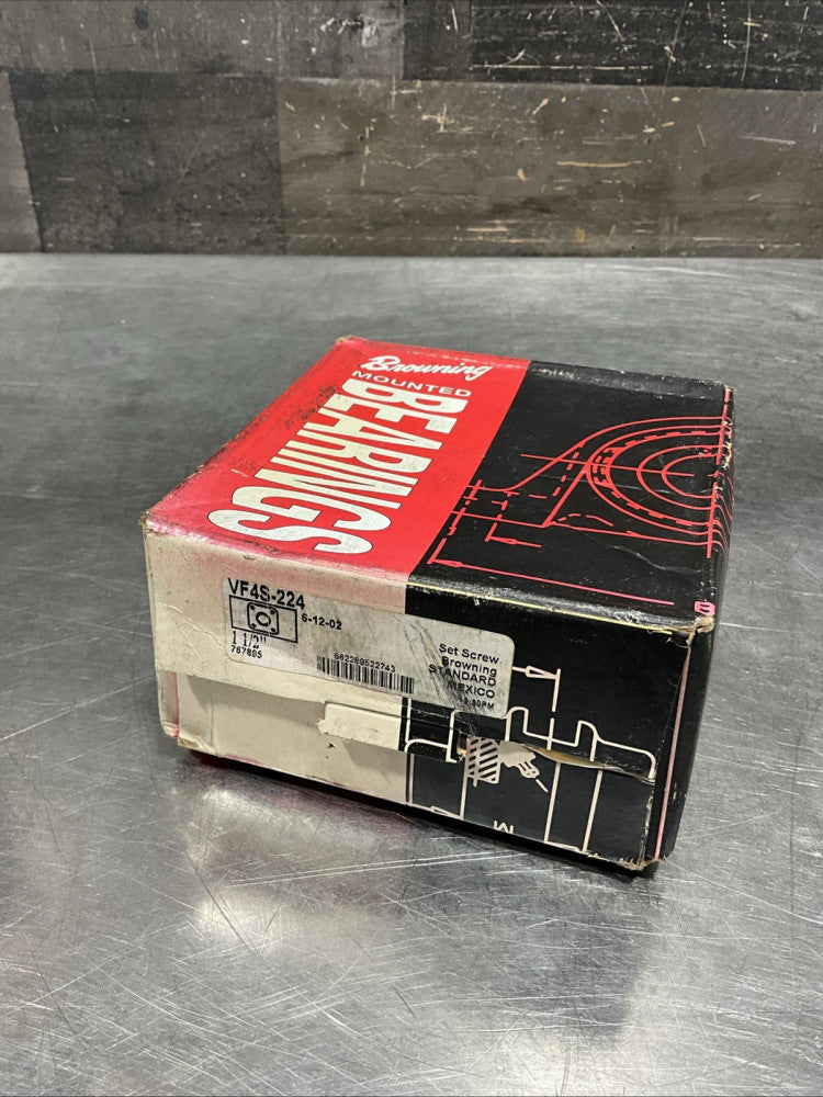 BROWNING VF4S-224 4-Bolt Flange Bearing 1 1/2" 6-12-02, NOS
