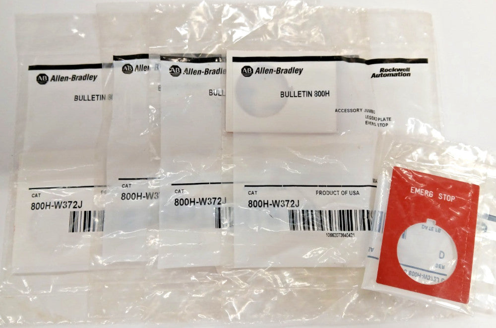 ALLEN BRADLEY BULLET 800H ACCESSORY JUMBO EMERGENCY STOP LEGEND PLATE  LOT OF 5