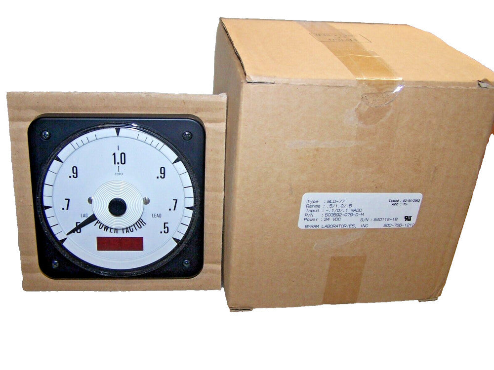 NEW ASCO CROMPTON .5 LAG - .5 LEAD POWER FACTOR METER BLD-77 503592-079-D-M 