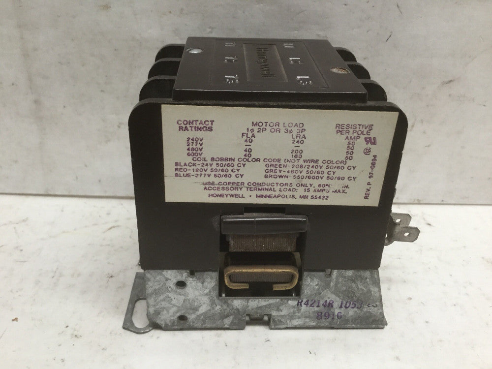 Honeywell R4214 R 1053 3-Pole Contactor 40 Amp