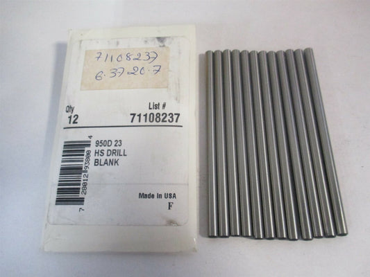 (950D 23) #23 0.154 x 3-1/8" OAL Bright HSS Long Drill Blank - Pack of 12