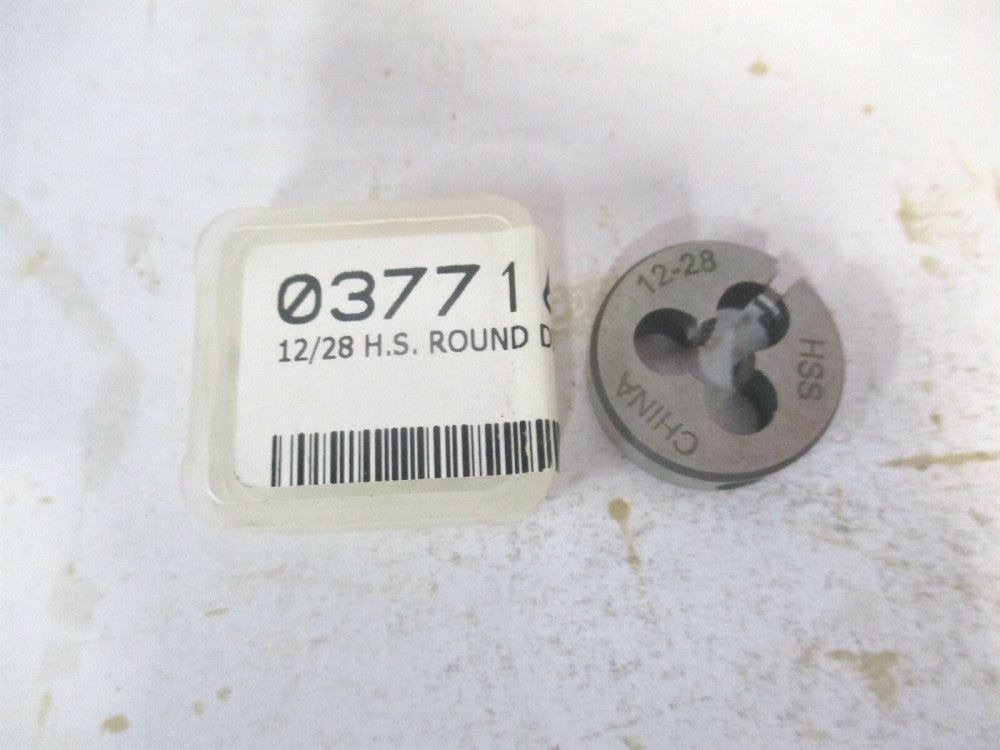 (314-1036) #12-28 UNF 13/16" High Speed Steel RH Round Adjustable Die 