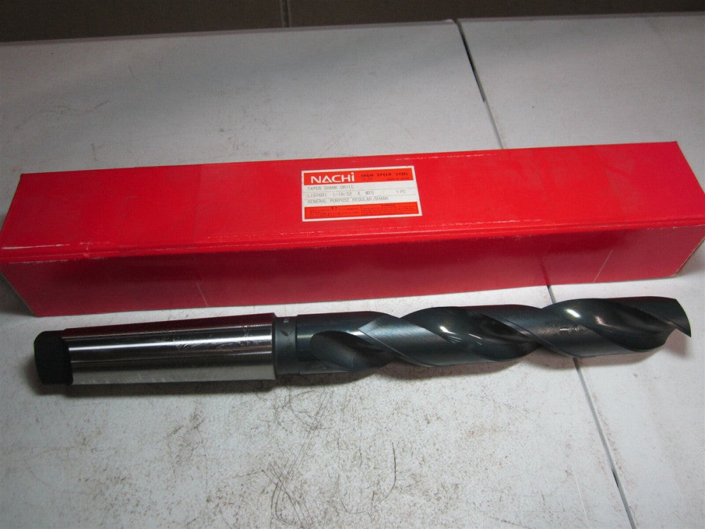 NACHI (1270108) 1-19/32" Size, 5MT 118° High Speed Steel Taper Shank Drill