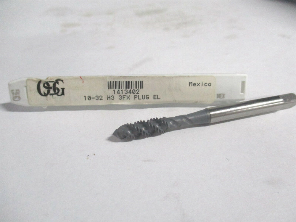 (1413402) #10-32 UNF HSS RH NonThrough Coolant 3 Flute 2B Plug Spiral Flute Tap