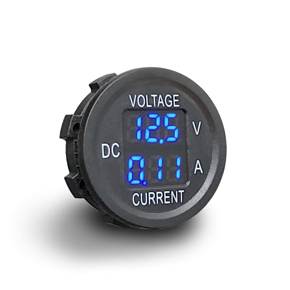 2-in-1 Voltmeter/Ammeter 12vDC with LED Digital Display Blue