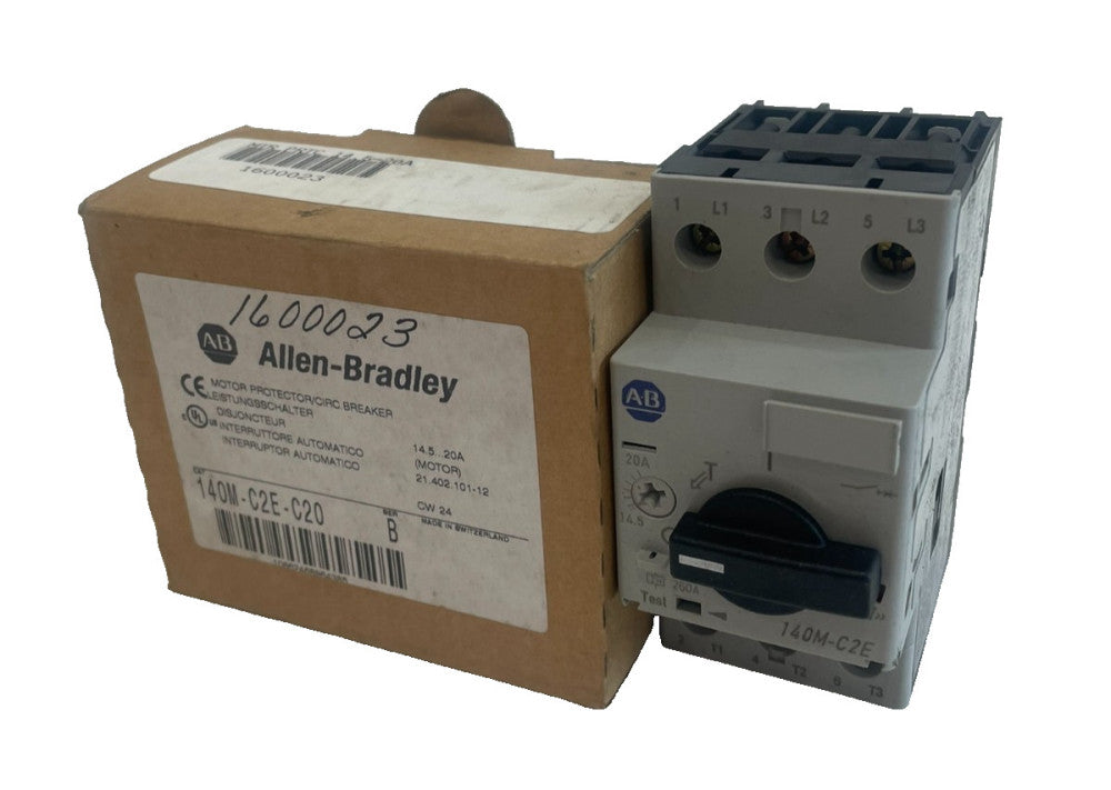 ALLEN BRADLEY 140M-C2E-C20 CIRCUIT BREAKER SER.B 140MC2EC20 NEW, SURPLUS