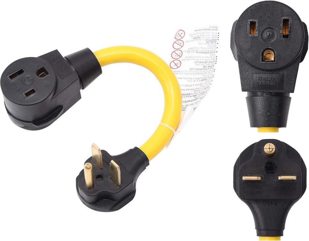 ONETAK NEMA 6-30P to 6-50R 240V 30 Amp 3 Prong Male Plug 3 yellow 