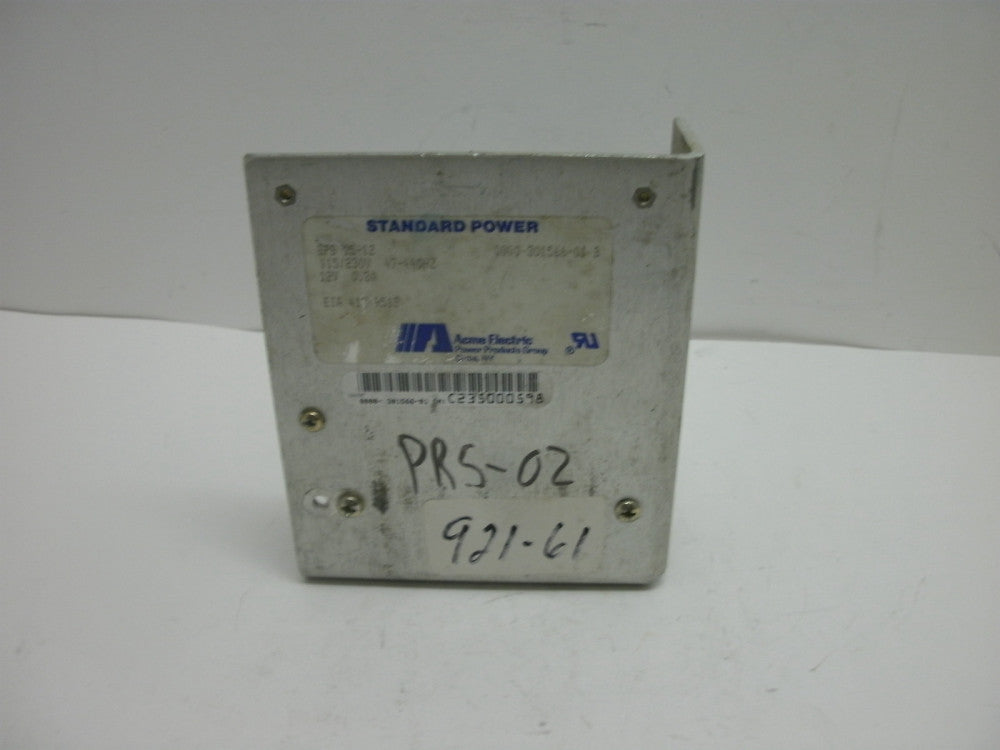 ACME ELECTRIC SPS-15-12 POWER SUPPLY 115/230V 47-440HZ 12V 0.8A EIA 417-9513