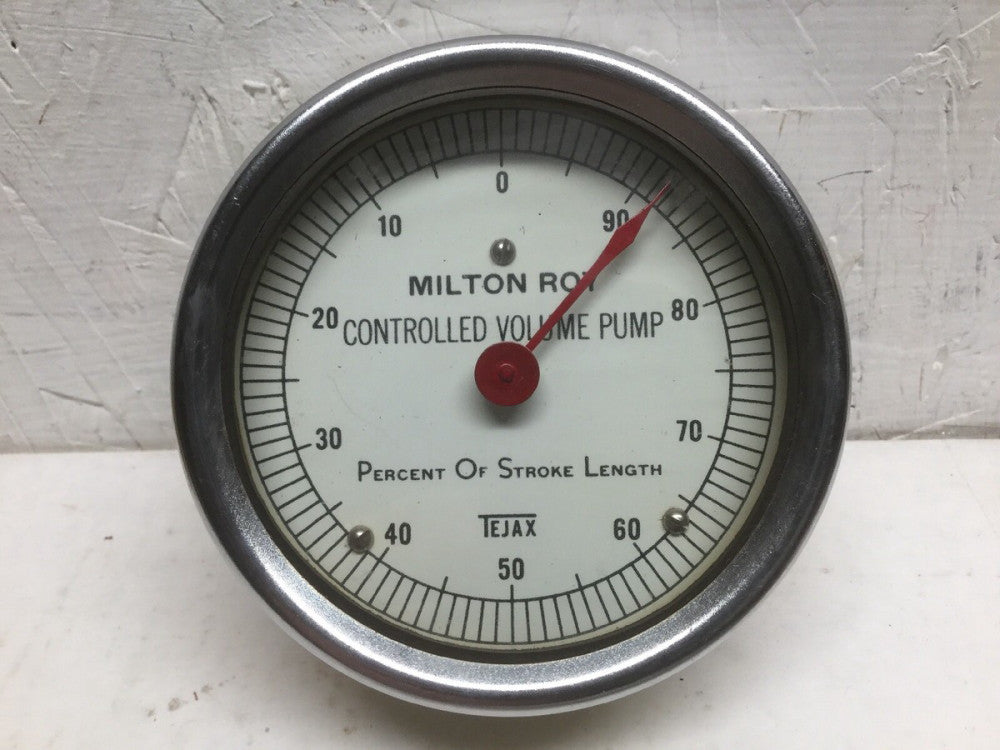 Milton Roy 48SSD Controlled Volume Pump Guage Percent of Stroke Lenght Tejax