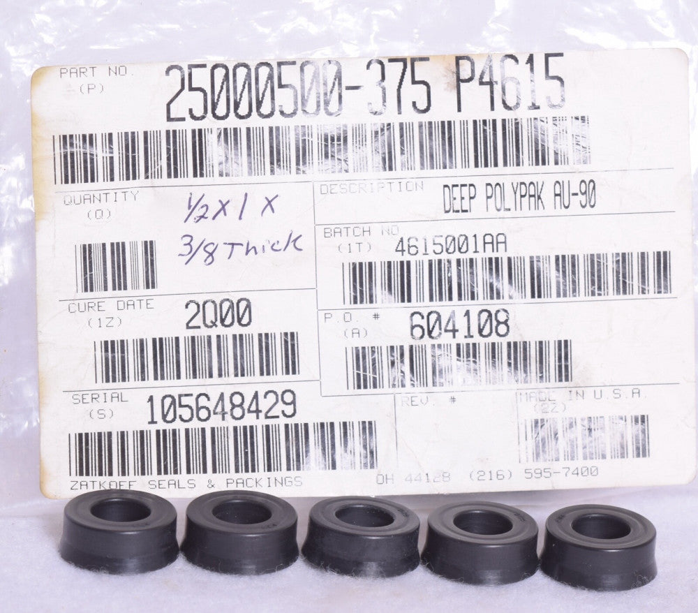 5 Count Zatkoff Seals 25000500-375 P4615 Deep Polypak AU-90