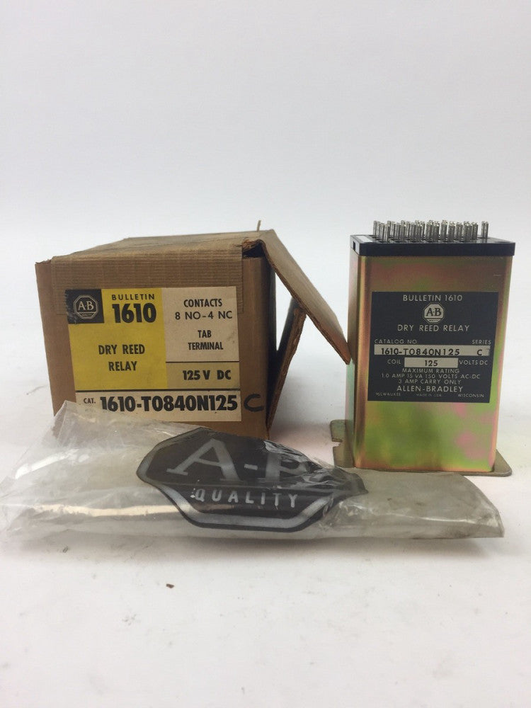 ALLEN BRADLEY 1610-TO84ON125 DRY REED RELAY 125VDC CONTACTS 8 NO - 4 NC 