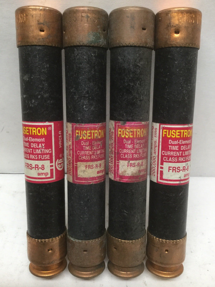 Bussmann FRS-R-8 FUSETRON Dual Element Time Delay Fuses RK5 (Lot of 4)