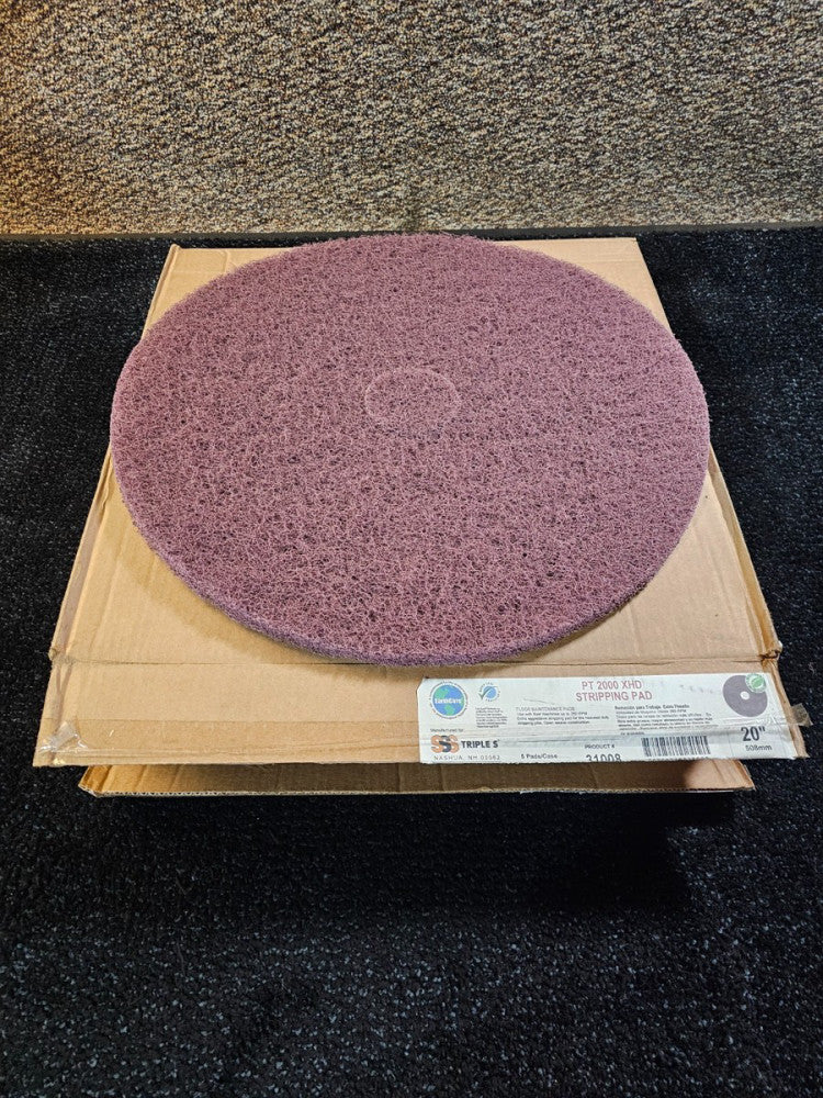 (QTY 5) SSS 31008 PT 200 XHD 20 inch Stripping Floor Maintenance Pad Purple