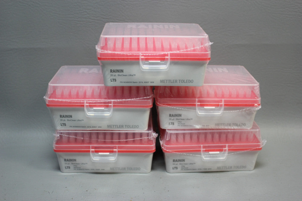 LOT OF 5 Mettler Toledo Rainin REF 30389200 20uL BioClean Ultra Tips