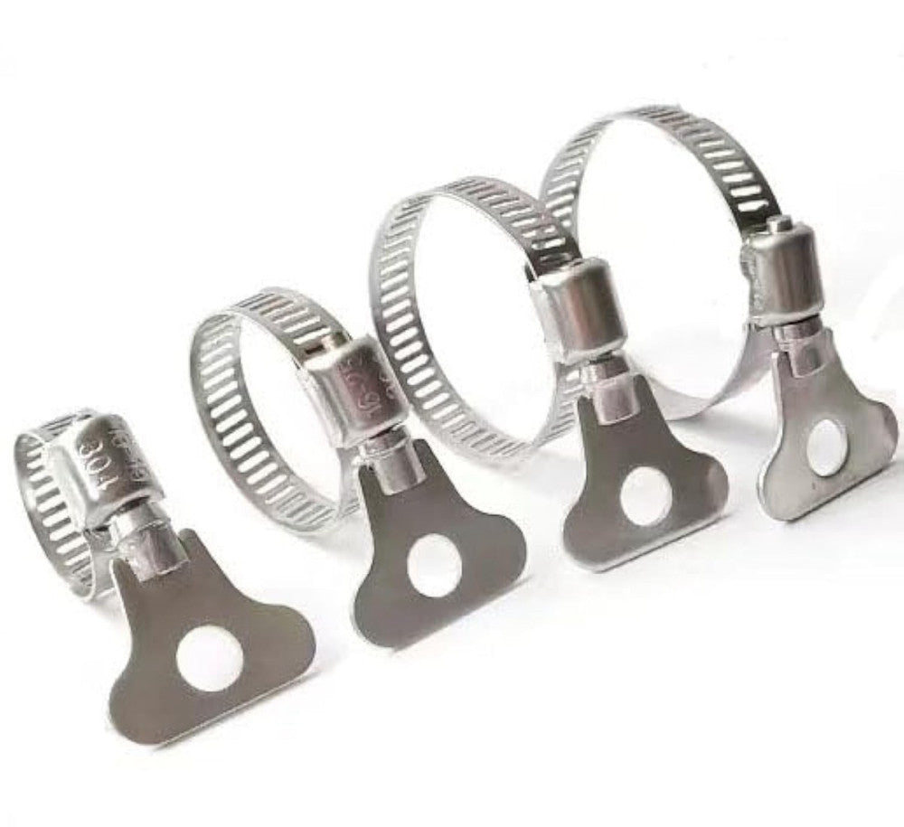 16pcs Stainless Steel Hose Clamps - Adjustable 6-44mm Sizes - For Plumbing,