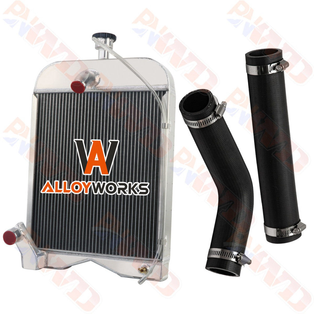 3 Row Radiator+Upper&Lower Hose Kit For Ford Tractor Ford 2N 8N 9N 790 Engine