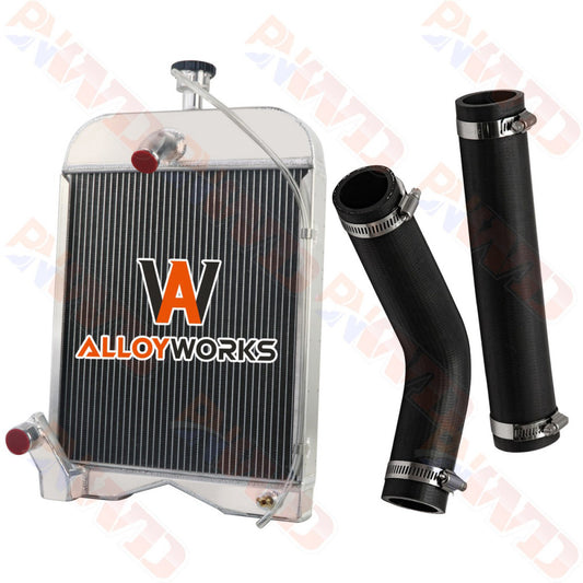 3 Row Radiator+Upper&Lower Hose Kit For Ford Tractor Ford 2N 8N 9N 790 Engine