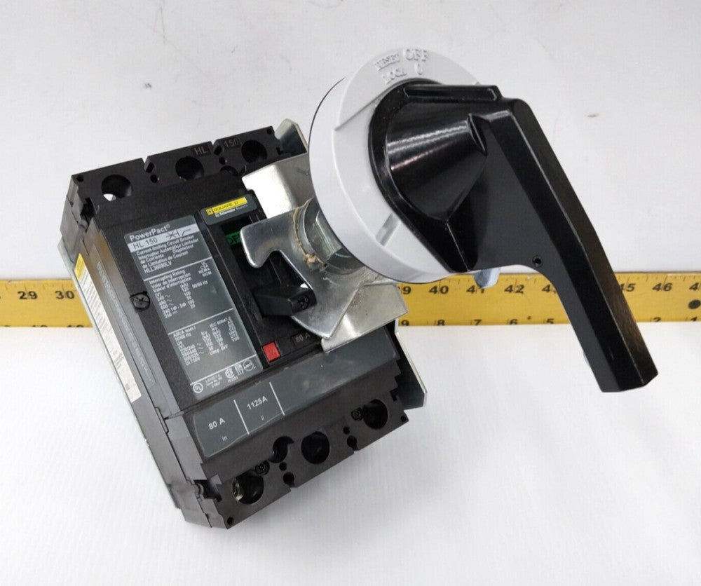 NEW SQUARE D 80 AMP CIRCUIT BREAKER W/ HANDLE MECH. 600 VAC 3 POLE  HLL36080LV
