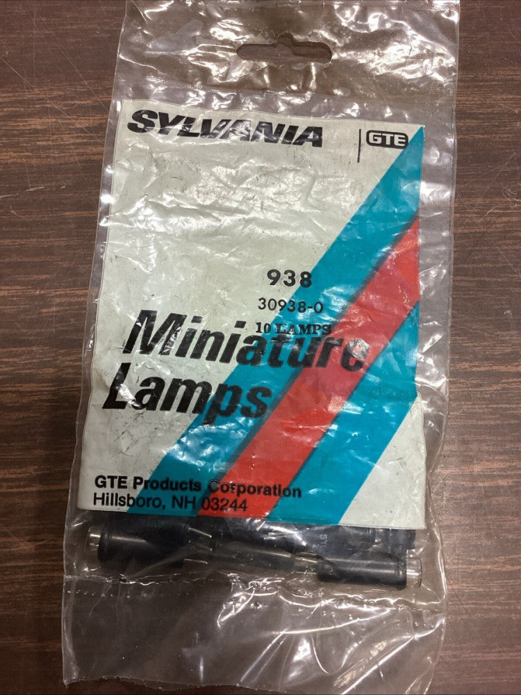 Sylvania No 938 Indicator Lamp, 28 V, .04 A, T-2 Base, 10 In Bag A57