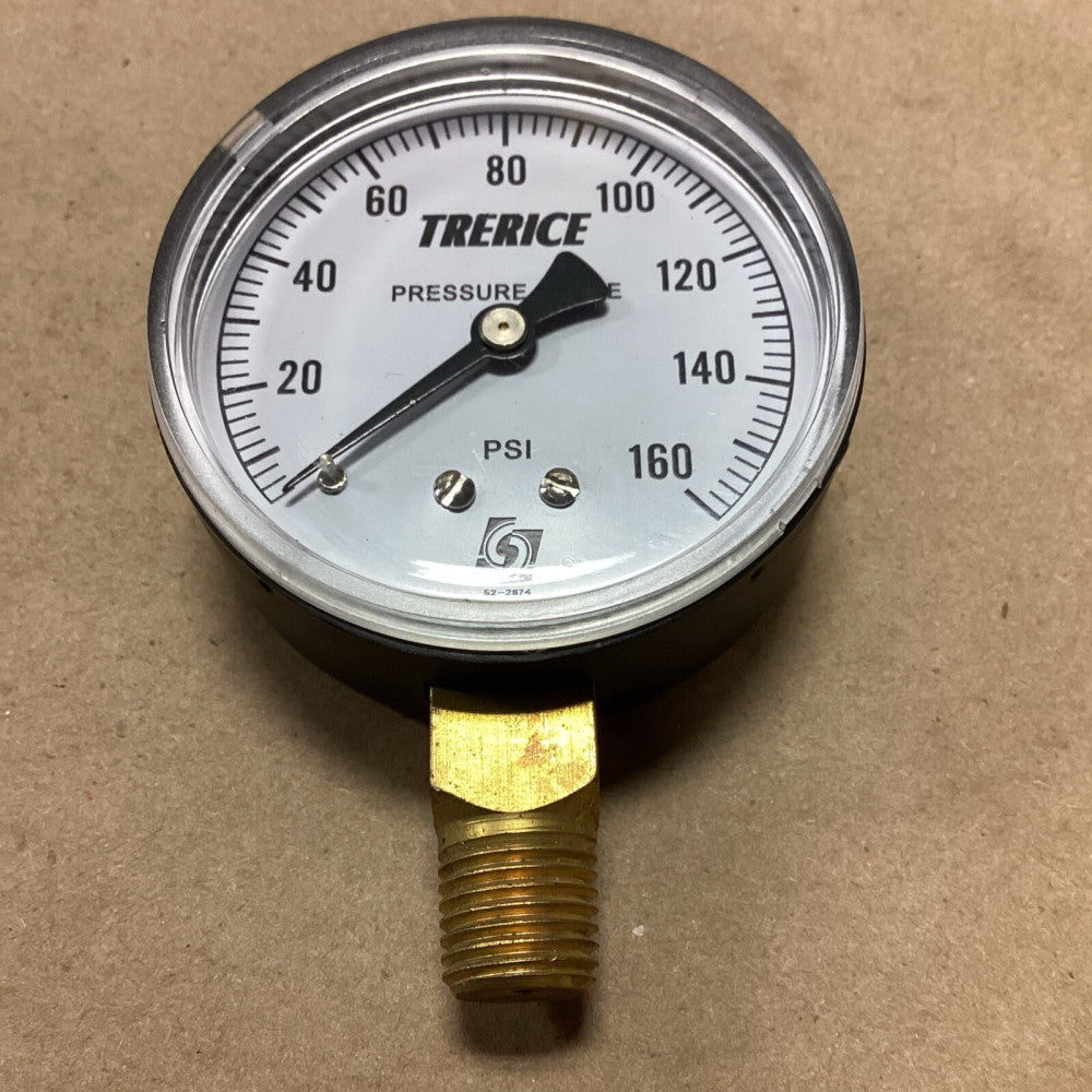 Trerice 800B2502LA120 Pressure Gauge, 2 1/2", 0-160 PSI, 1/4 NPT LM, D06914 E22
