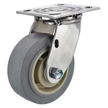 Zoro Select P21sx-Rp060d-14-Am Swivel Plate Caster,600 Lb.,Delrin