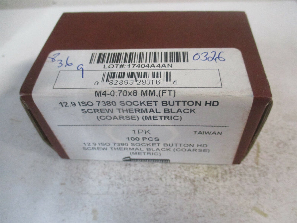 (535022P) M4x0.70 Metric Coarse Hex Socket Button Cap Screw - Pack of 100
