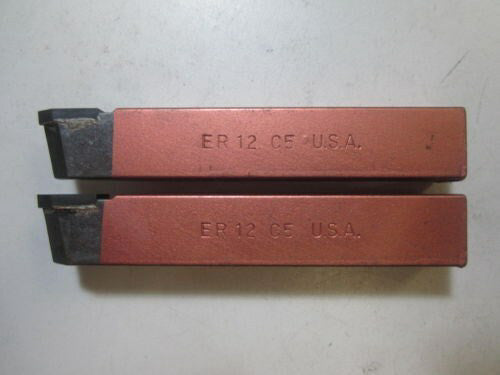 3/4 x 3/4" ER12 C5 Carbide Tipped Tool Bits Made in USA NEW - Lot of 2 