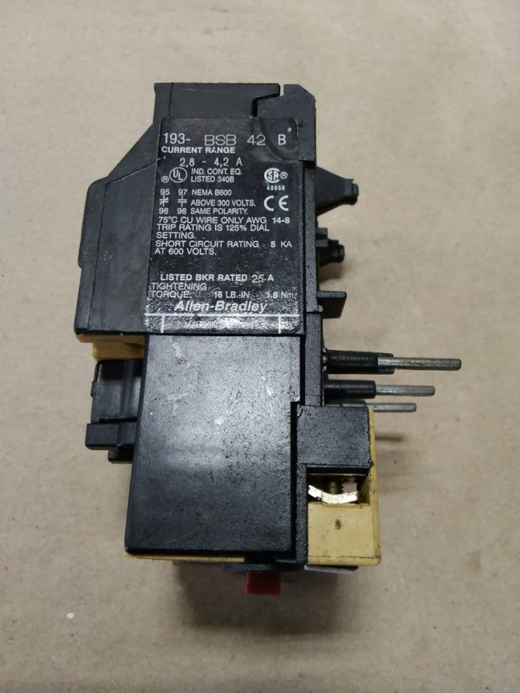Allen-Bradley 193-BSB 42 Overload Relay SER B 