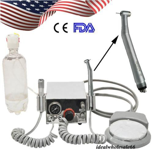 4Hole Dental Turbine Unit Air Compressor System+High Speed Handpiece brand-new