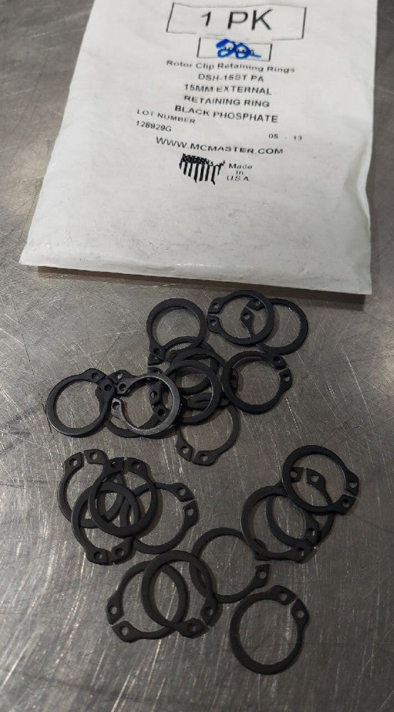 Lot Of 22 - MCMASTER DSH-15ST PA ROTOR CLIP RETAINING RINGS